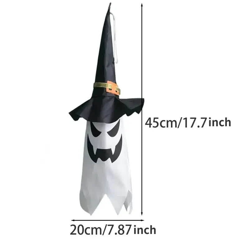 Lot de 2 : Décorations d'Halloween Chapeau de Sorcière Fantôme Lumineux