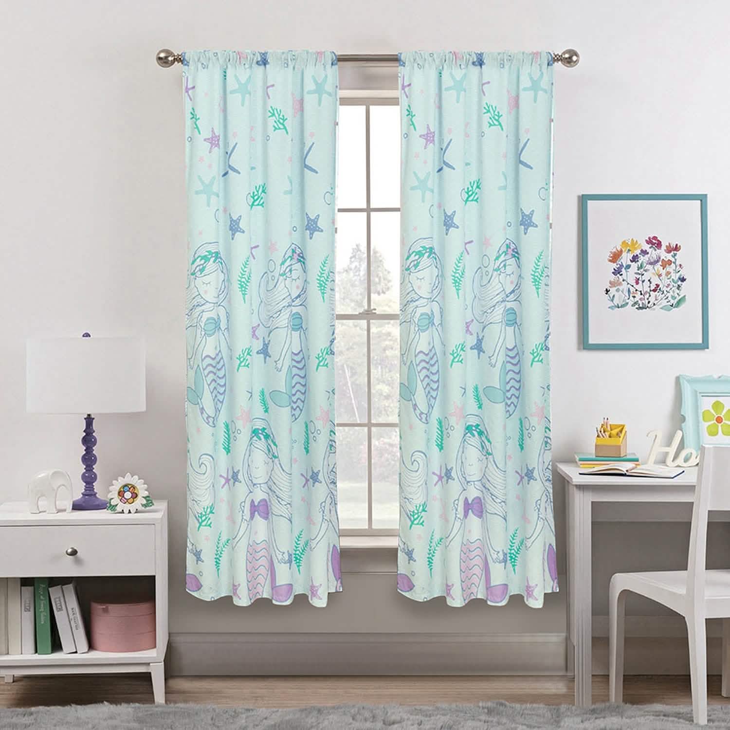 Lot de 2 pièces : Paire de panneaux de fenêtre Sirène mystique Kidz Mix