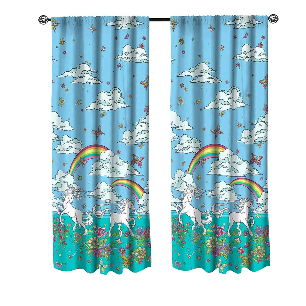 Lot de 2 pièces : Panneaux de fenêtre Licorne Arc-en-ciel Kidz Mix (la paire)
