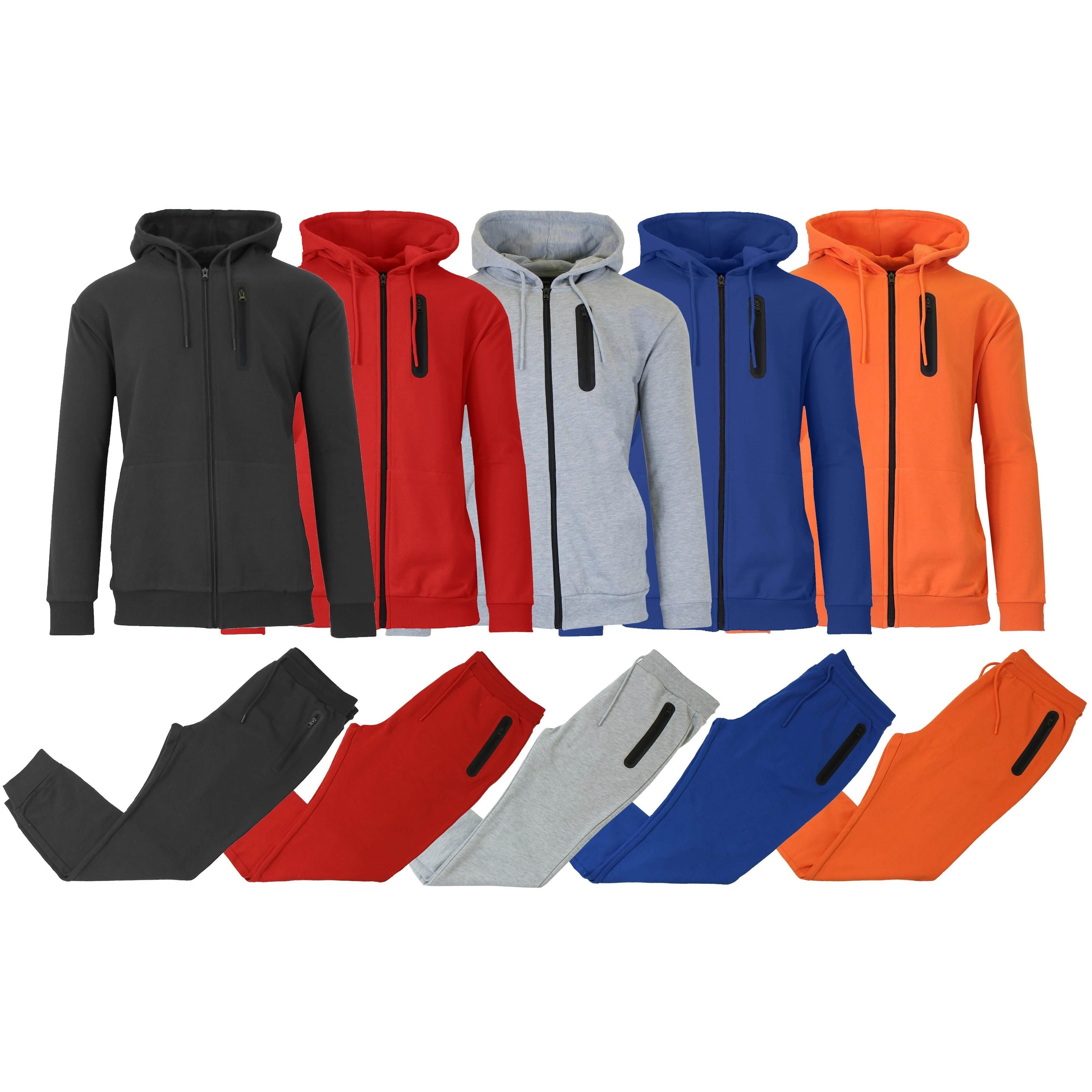 Ensemble 2 pièces : sweat à capuche et pantalon de jogging en molleton à coupe ajustée pour homme