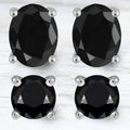 Ensemble 2 pièces : clous d'oreilles saphir noir en argent sterling