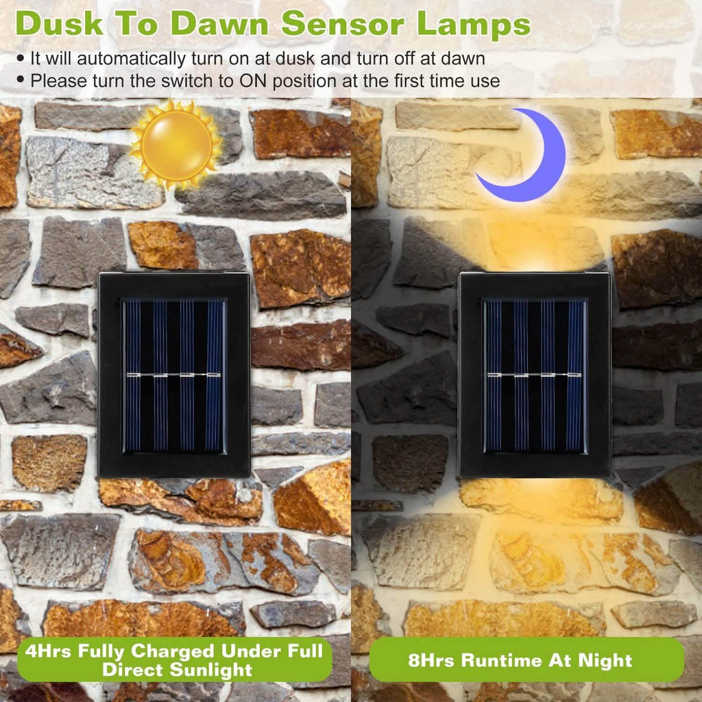 Lot de 2 : Lampes solaires d'extérieur pour terrasse