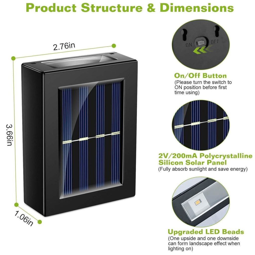 Lot de 2 : Lampes solaires d'extérieur pour terrasse