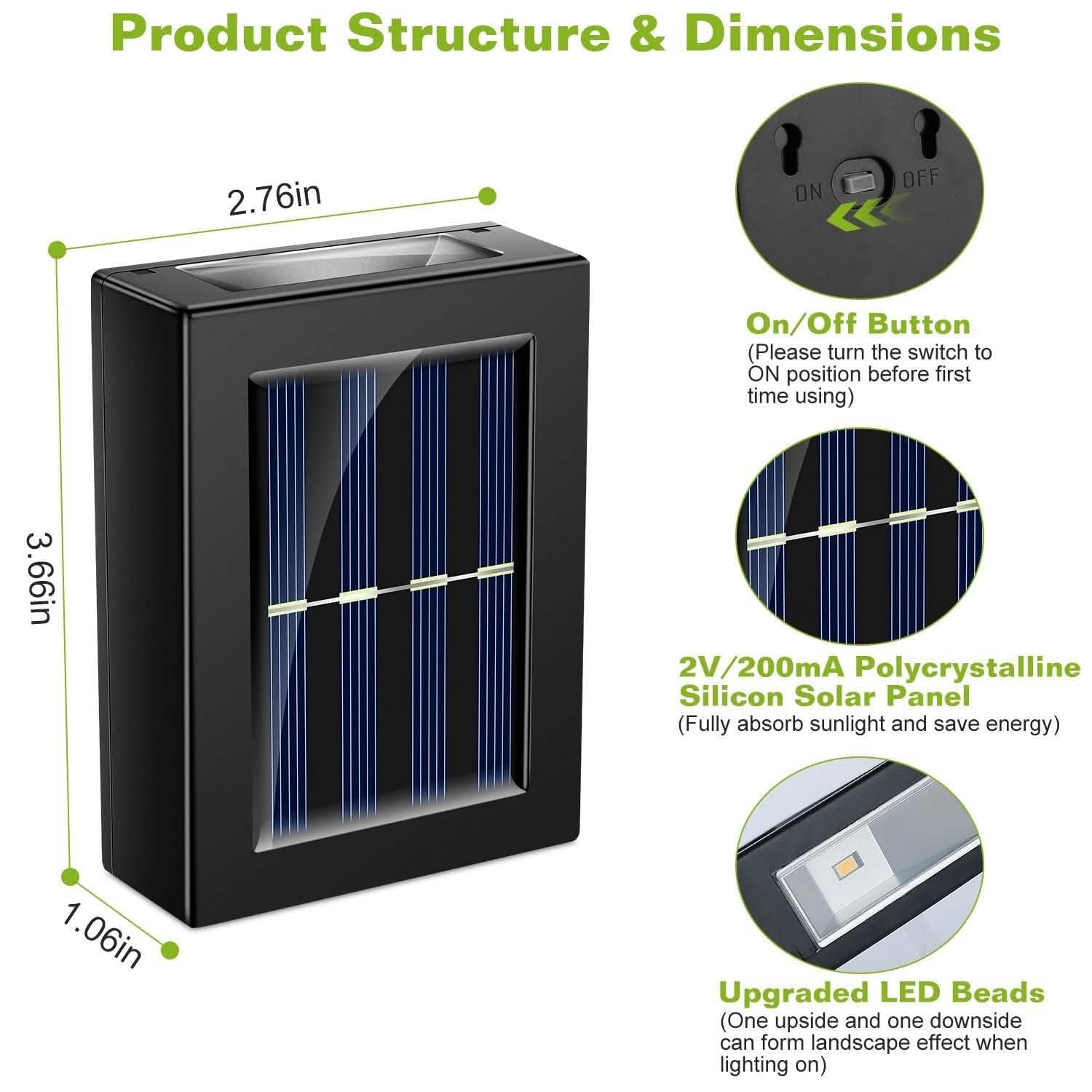 Lot de 2 : Lampes solaires d'extérieur pour terrasse