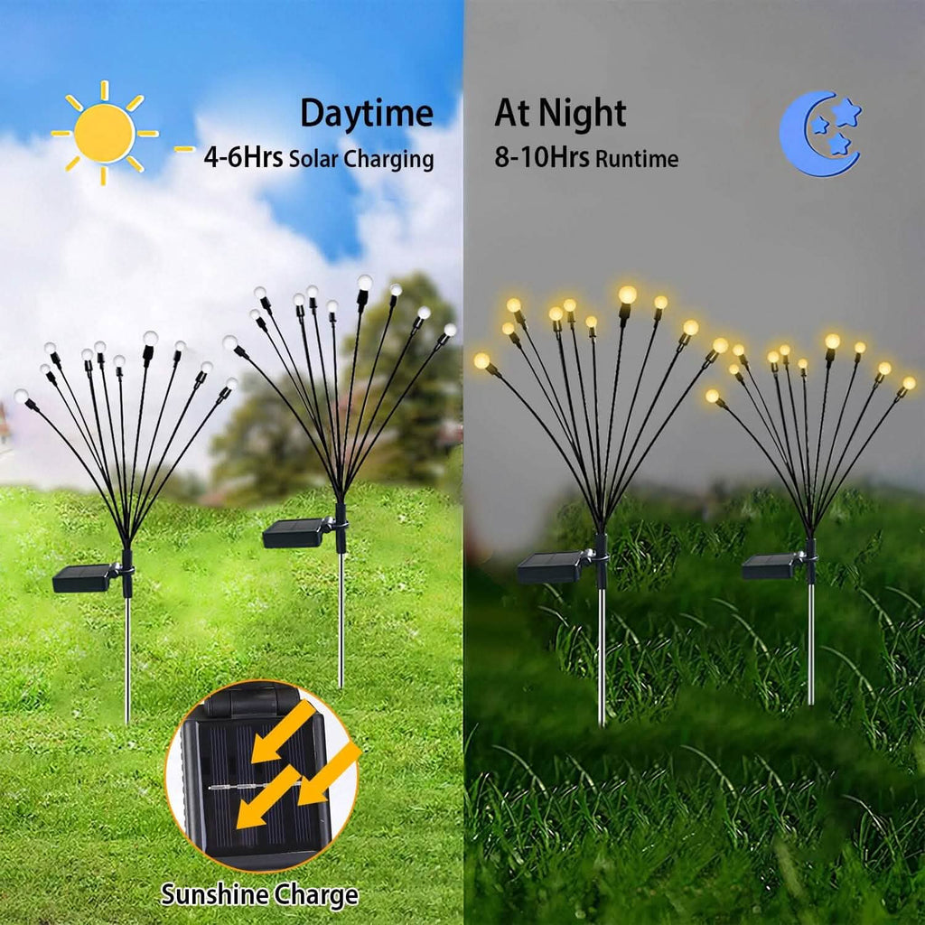 Lot de 2 : Lampes solaires décoratives oscillantes pour allée, modèle Luciole