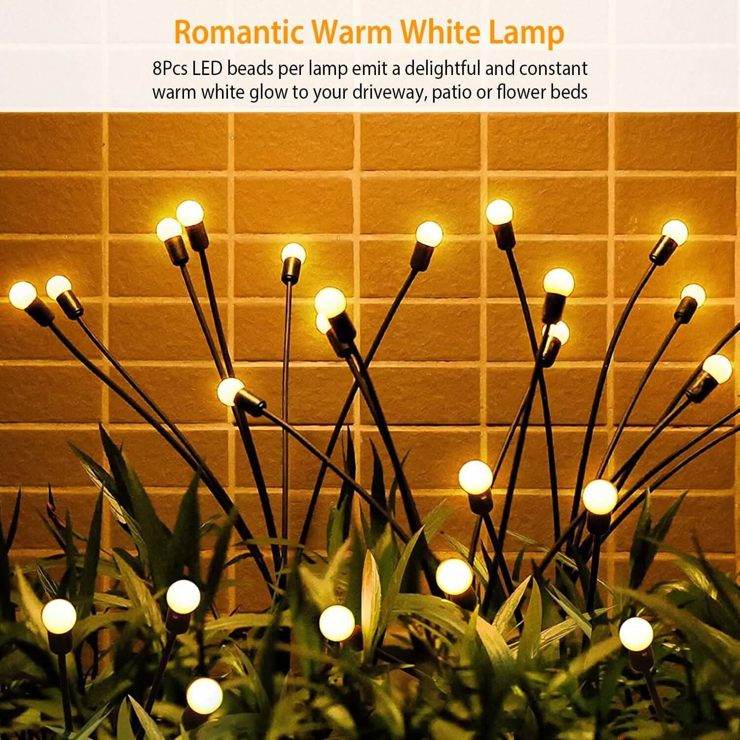 Lot de 2 : Lampes solaires décoratives oscillantes pour allée, modèle Luciole