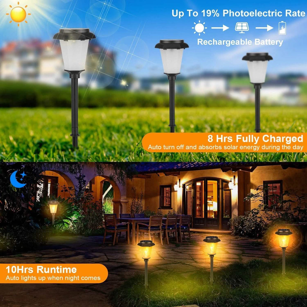 Lot de 2 : Torches solaires à flamme vacillante