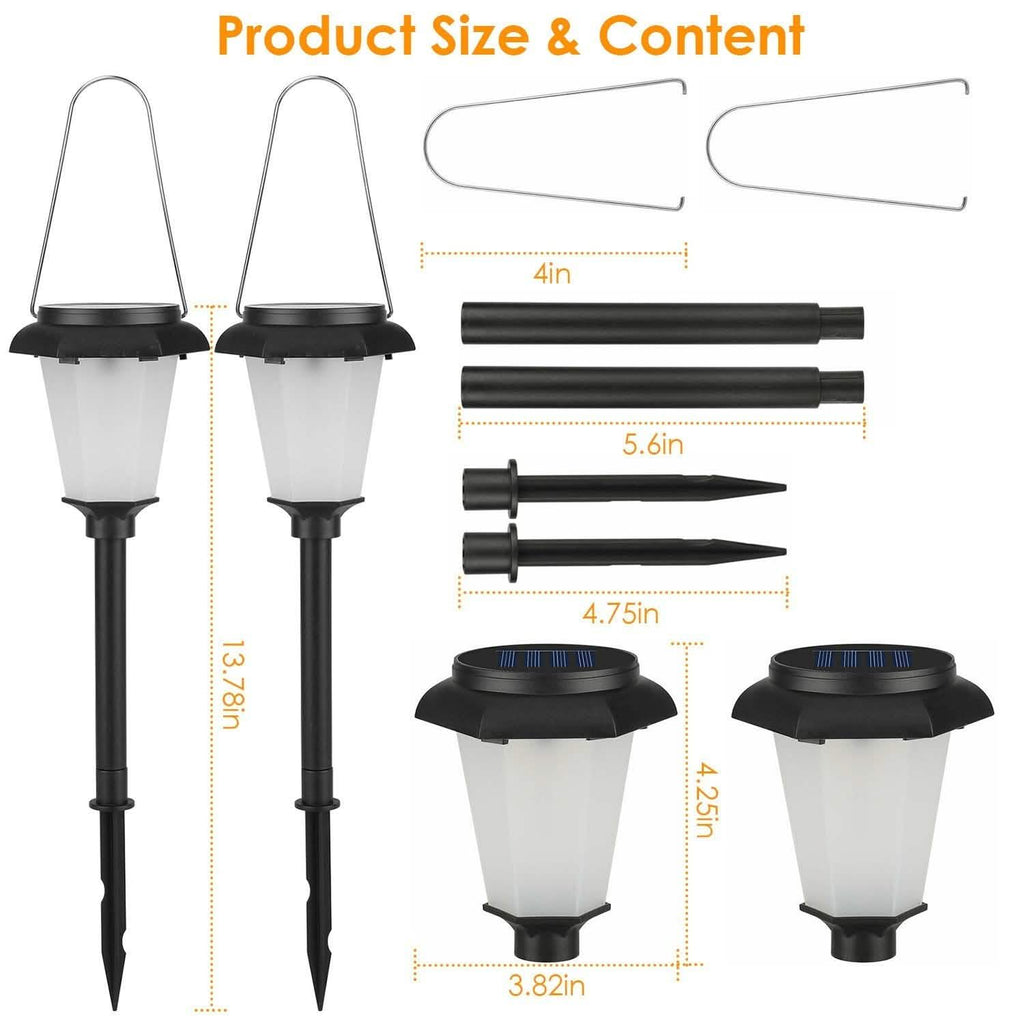 Lot de 2 : Torches solaires à flamme vacillante