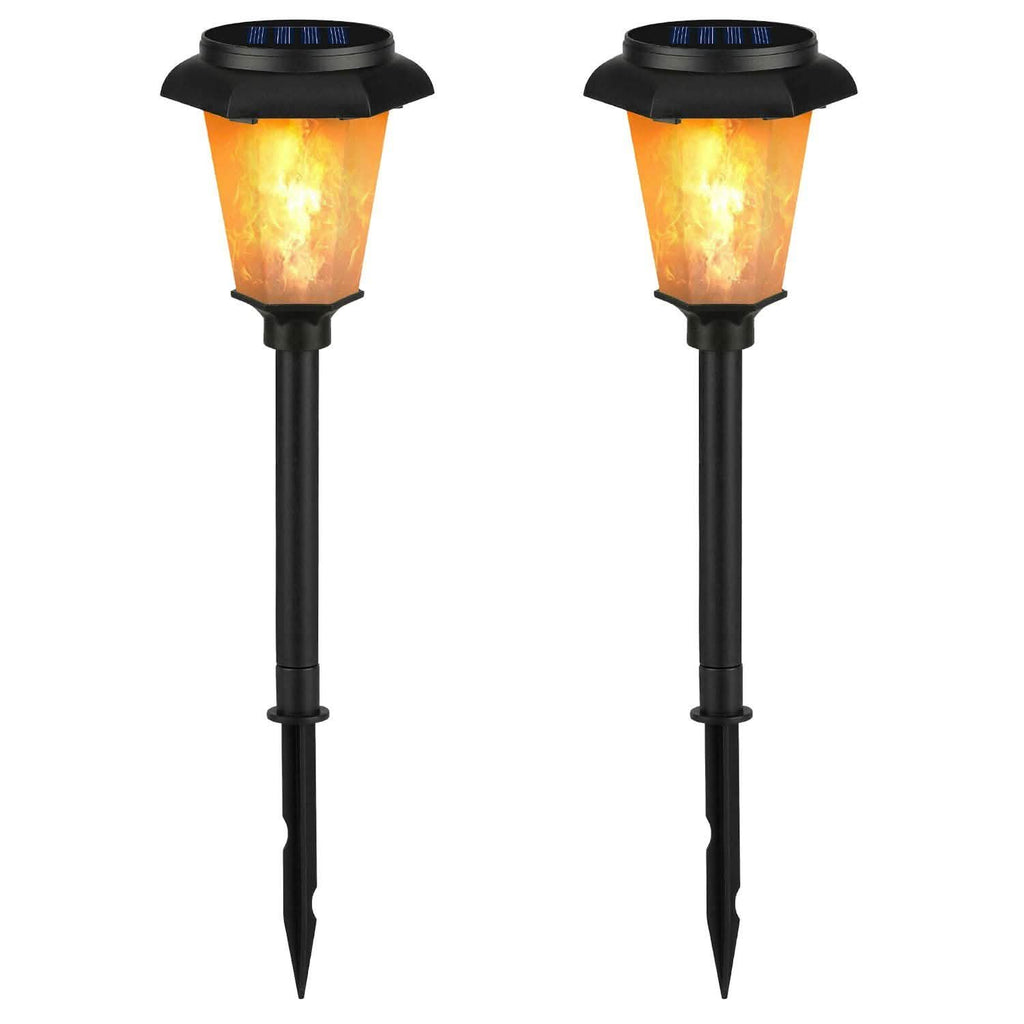 Lot de 2 : Torches solaires à flamme vacillante