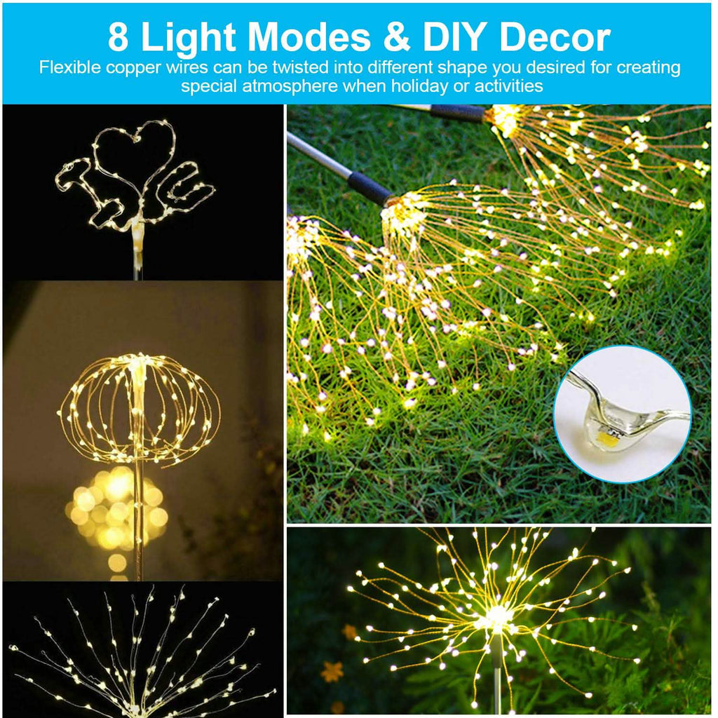Lot de 2 : Lampes de jardin Starburst solaires