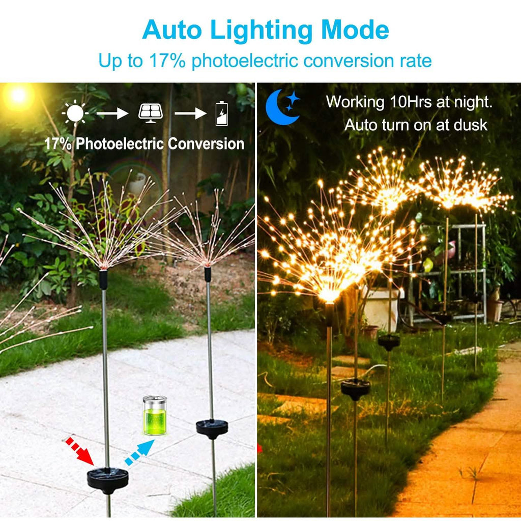 Lot de 2 : Lampes de jardin Starburst solaires