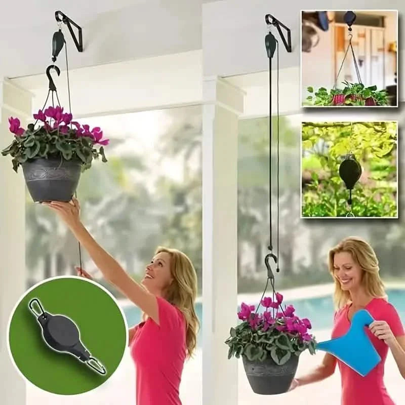 Lot de 2 : Crochets de levage télescopiques pour pots de jardin