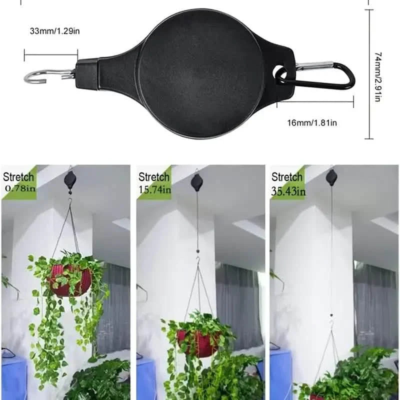 Lot de 2 : Crochets de levage télescopiques pour pots de jardin