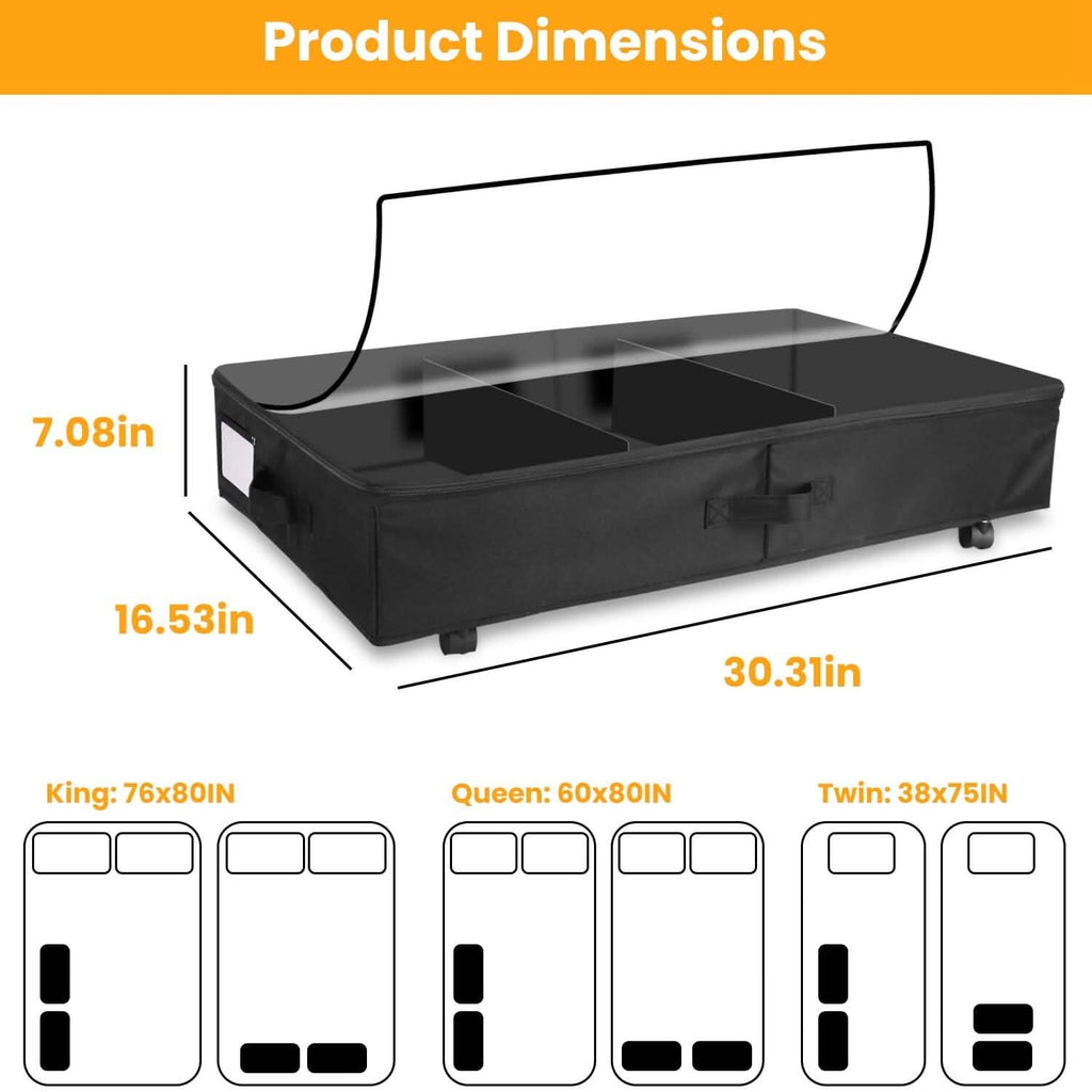 2 pièces : Bac de rangement sous lit