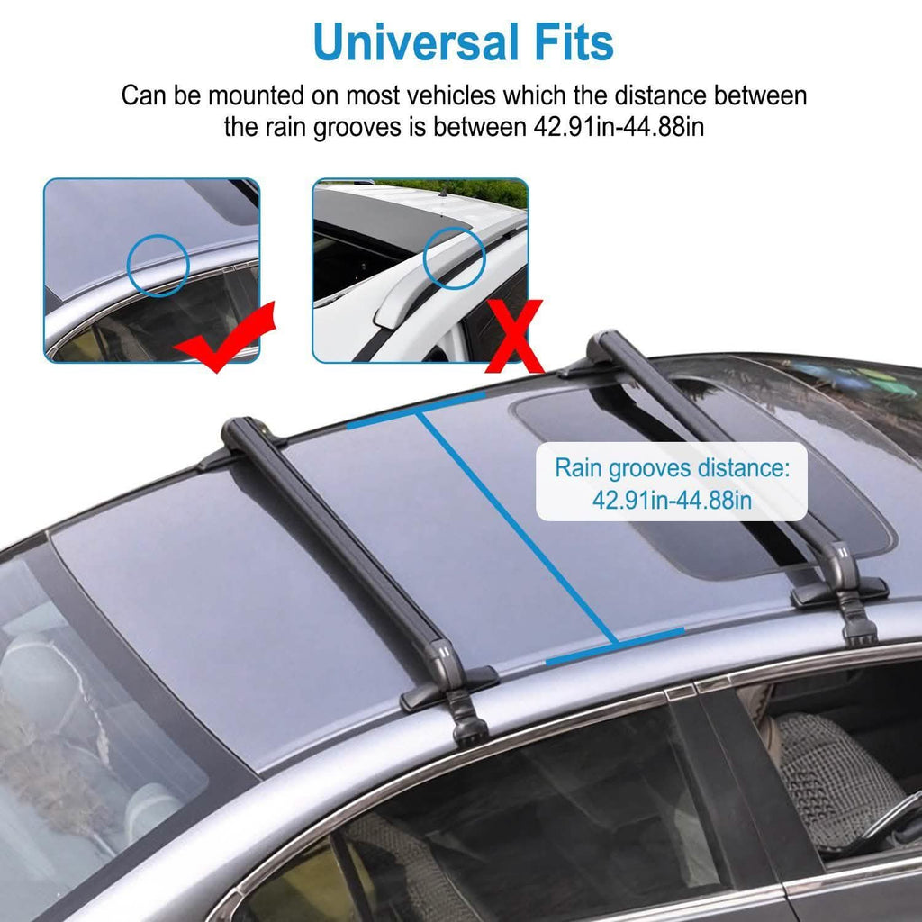 Ensemble de 2 barres de toit universelles de 110 cm/43 pouces pour voiture