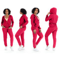 Ensemble 2 pièces : survêtement de sport en polaire pour femme avec pantalon de jogging et sweat à capuche avec poche