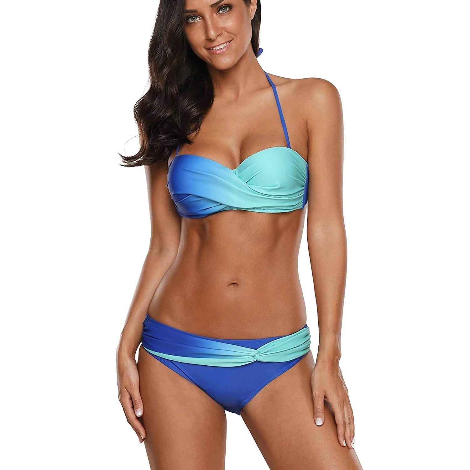 Ensemble 2 pièces : Maillot de bain bikini tie-dye pour femme