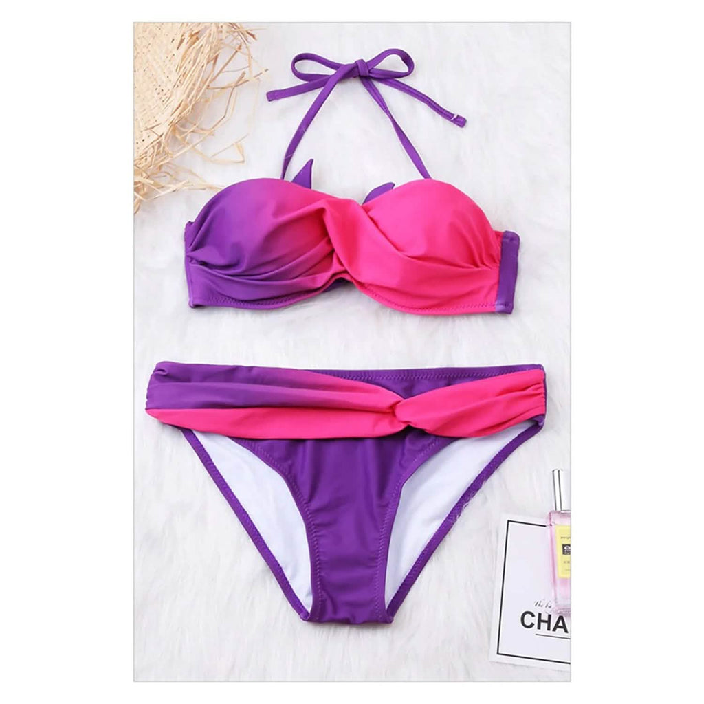 Ensemble 2 pièces : Maillot de bain bikini tie-dye pour femme