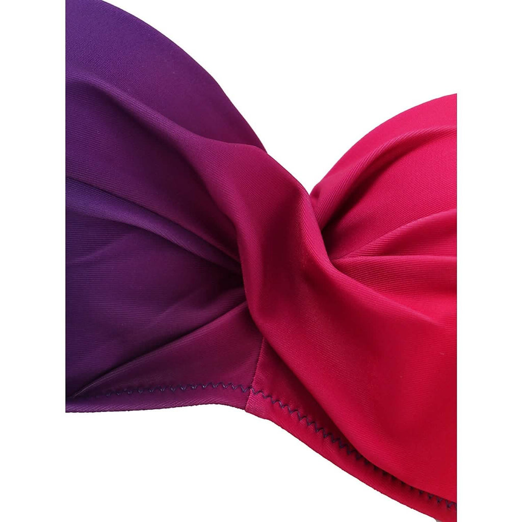 Ensemble 2 pièces : Maillot de bain bikini tie-dye pour femme