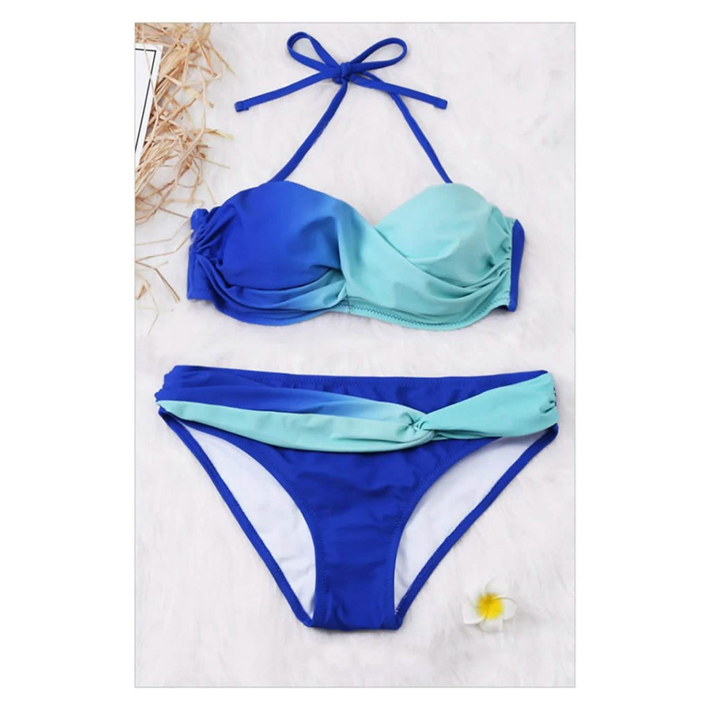Ensemble 2 pièces : Maillot de bain bikini tie-dye pour femme
