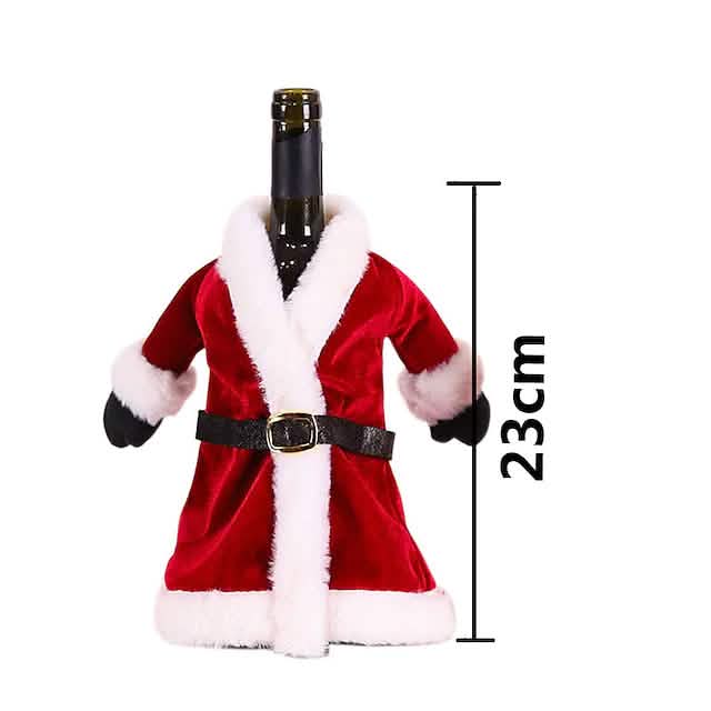 Lot de 2 housses de bouteille de vin de Noël avec décorations de joyeux Noël