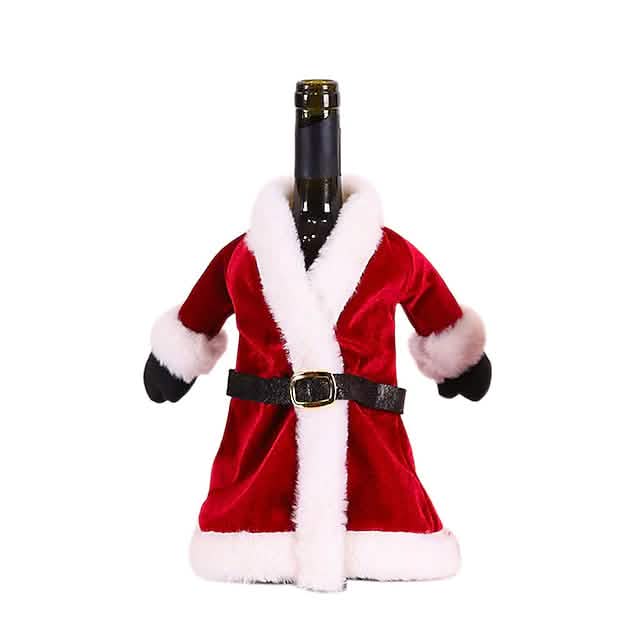 Lot de 2 housses de bouteille de vin de Noël avec décorations de joyeux Noël