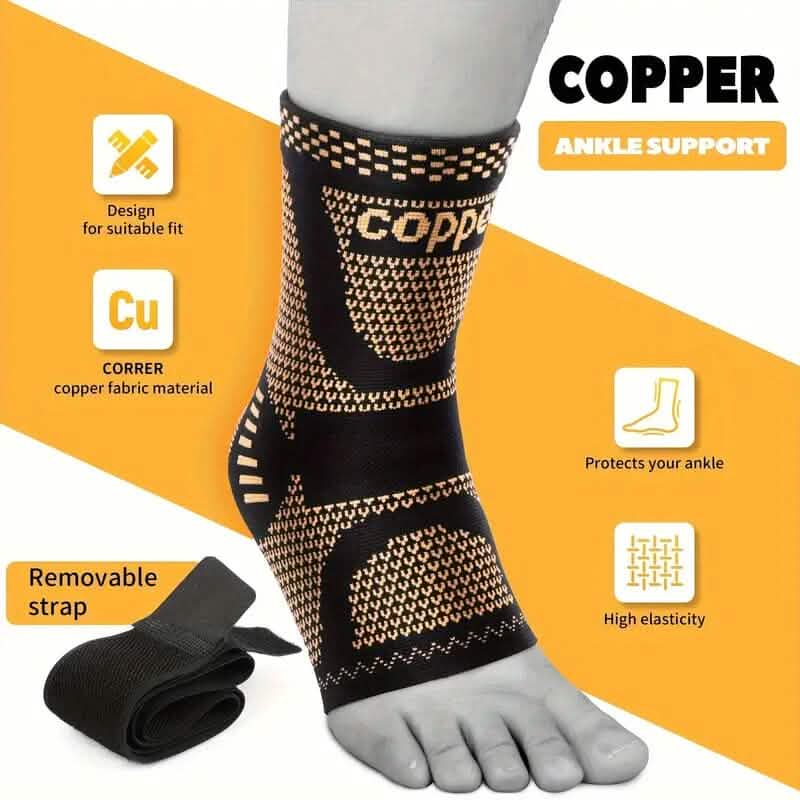 2 pièces : Protecteurs de cheville à compression ajustables en cuivre