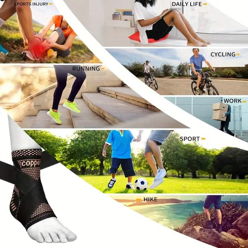 2 pièces : Protecteurs de cheville à compression ajustables en cuivre