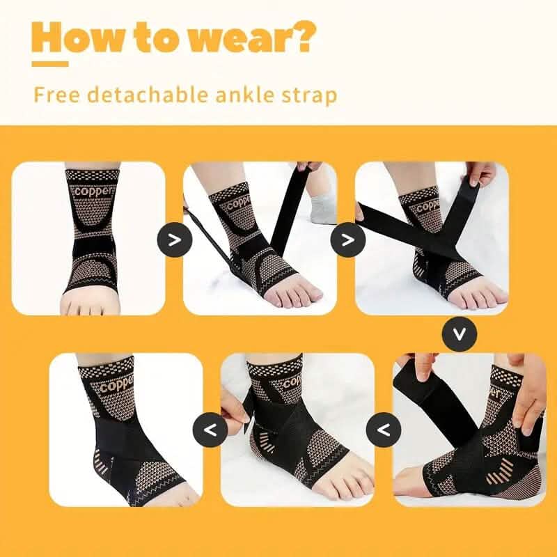 2 pièces : Protecteurs de cheville à compression ajustables en cuivre