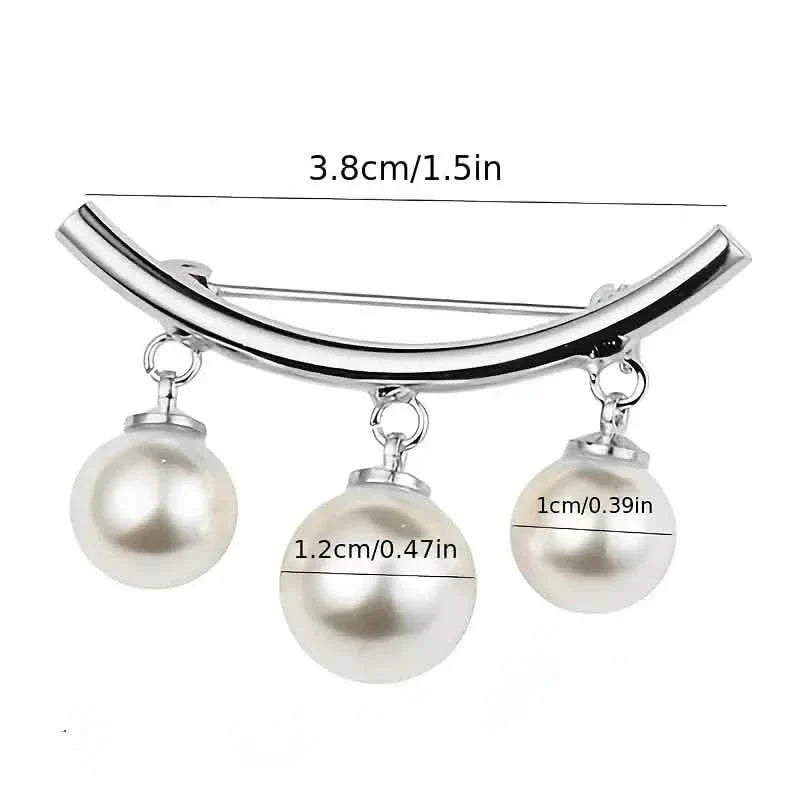 2 pièces : Boucle de broche cravate imitation perle Pendentif imitation