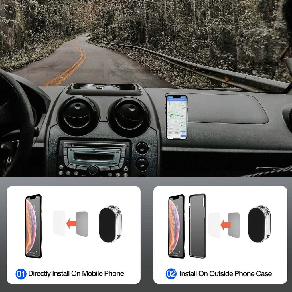 Lot de 2 supports de téléphone de voiture magnétiques pliables
