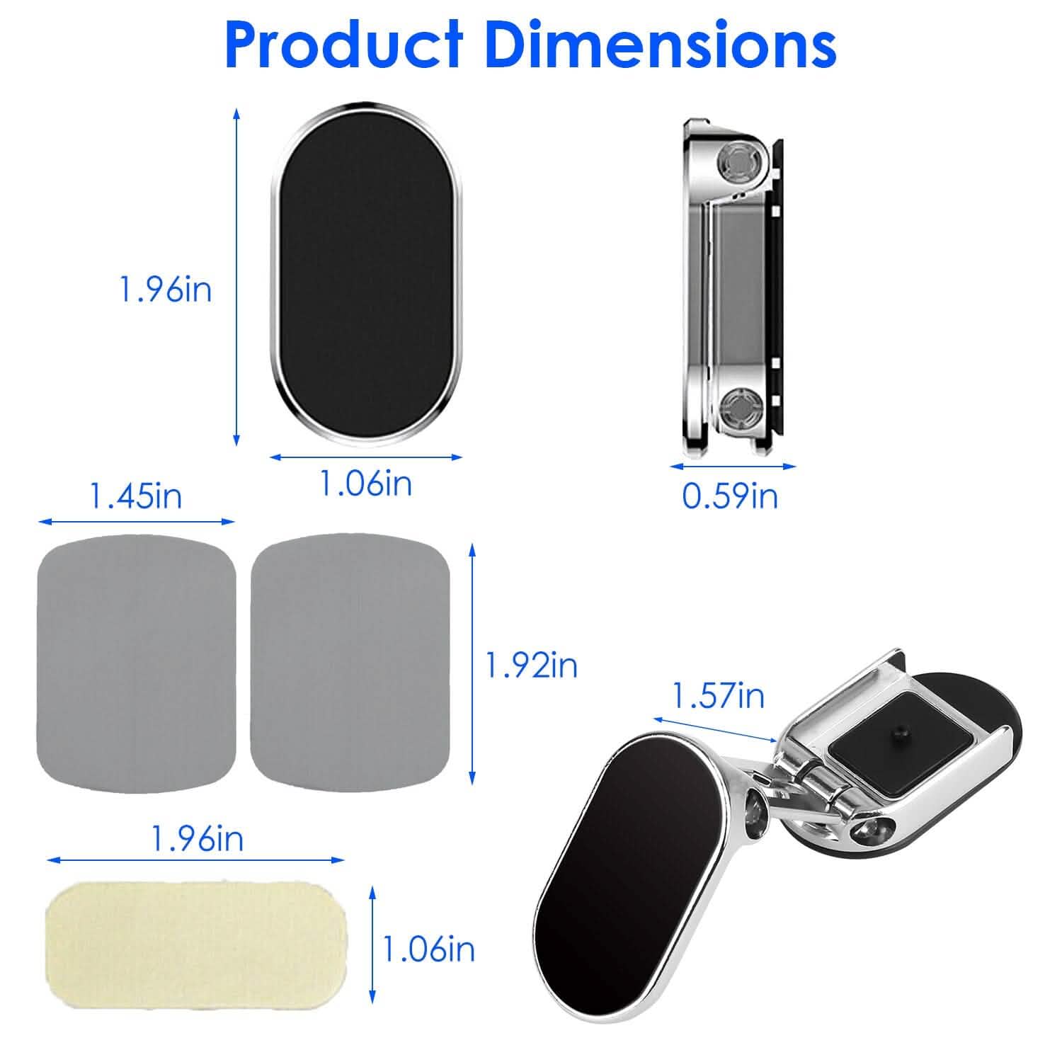 Lot de 2 supports de téléphone de voiture magnétiques pliables