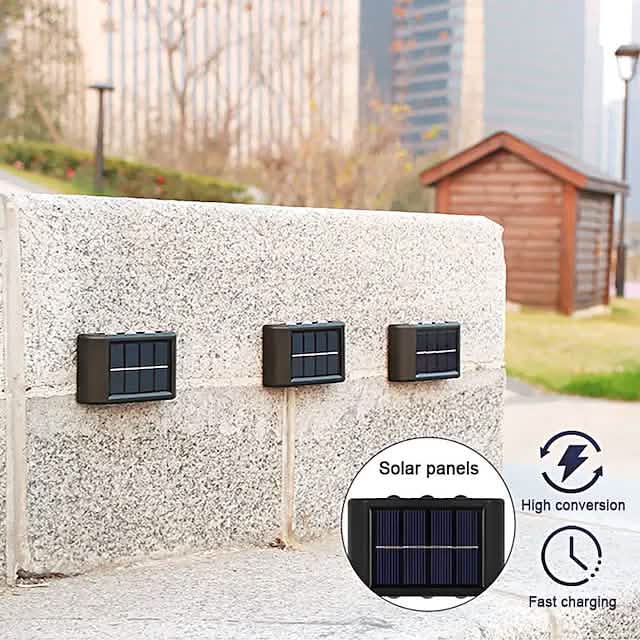 Lot de 2 appliques murales solaires étanches à LED pour extérieur