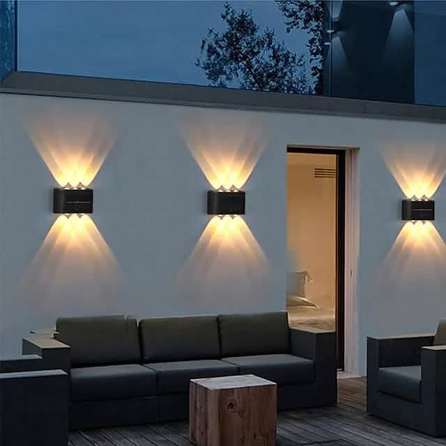 Lot de 2 appliques murales solaires étanches à LED pour extérieur