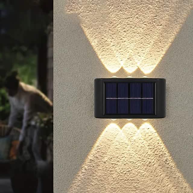 Lot de 2 appliques murales solaires étanches à LED pour extérieur