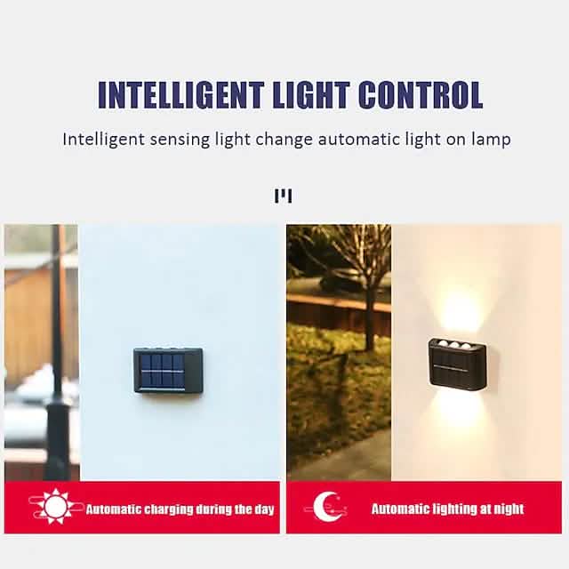 Lot de 2 appliques murales solaires étanches à LED pour extérieur