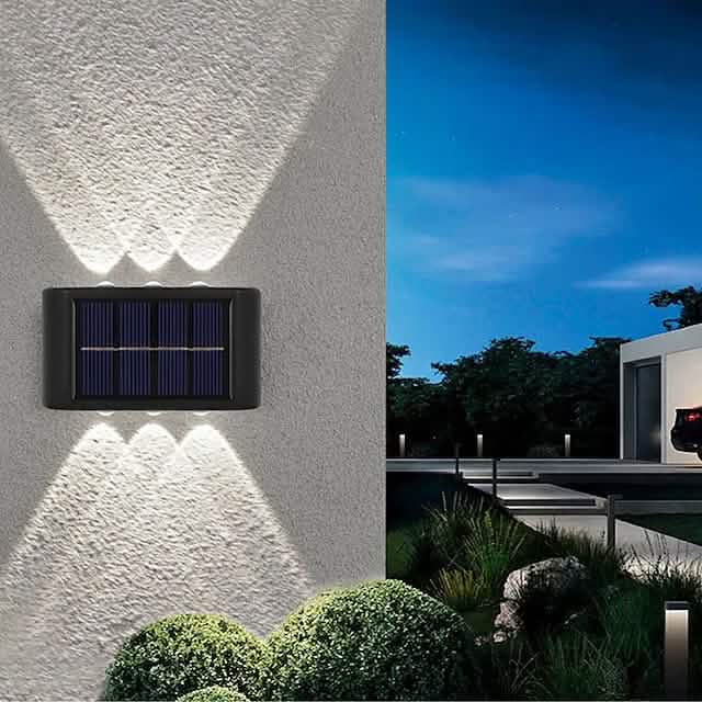 Lot de 2 appliques murales solaires étanches à LED pour extérieur