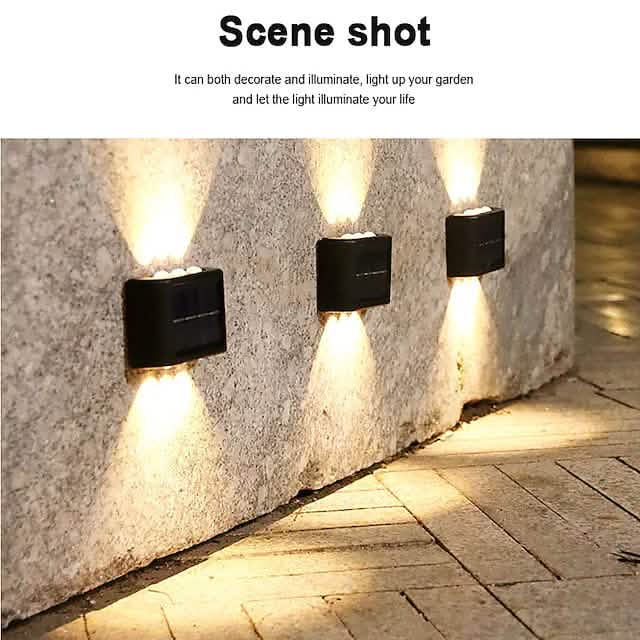 Lot de 2 appliques murales solaires étanches à LED pour extérieur