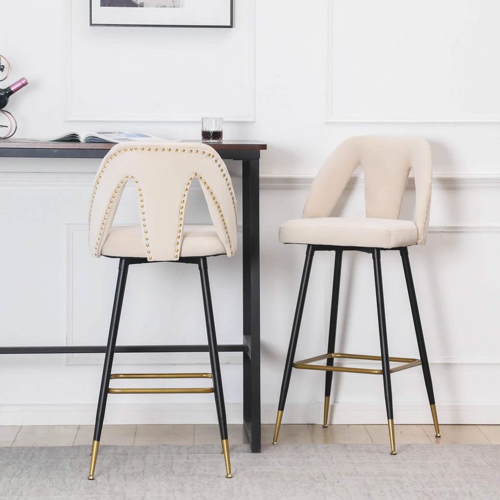 Ensemble 2 pièces : Tabouret de bar contemporain rembourré