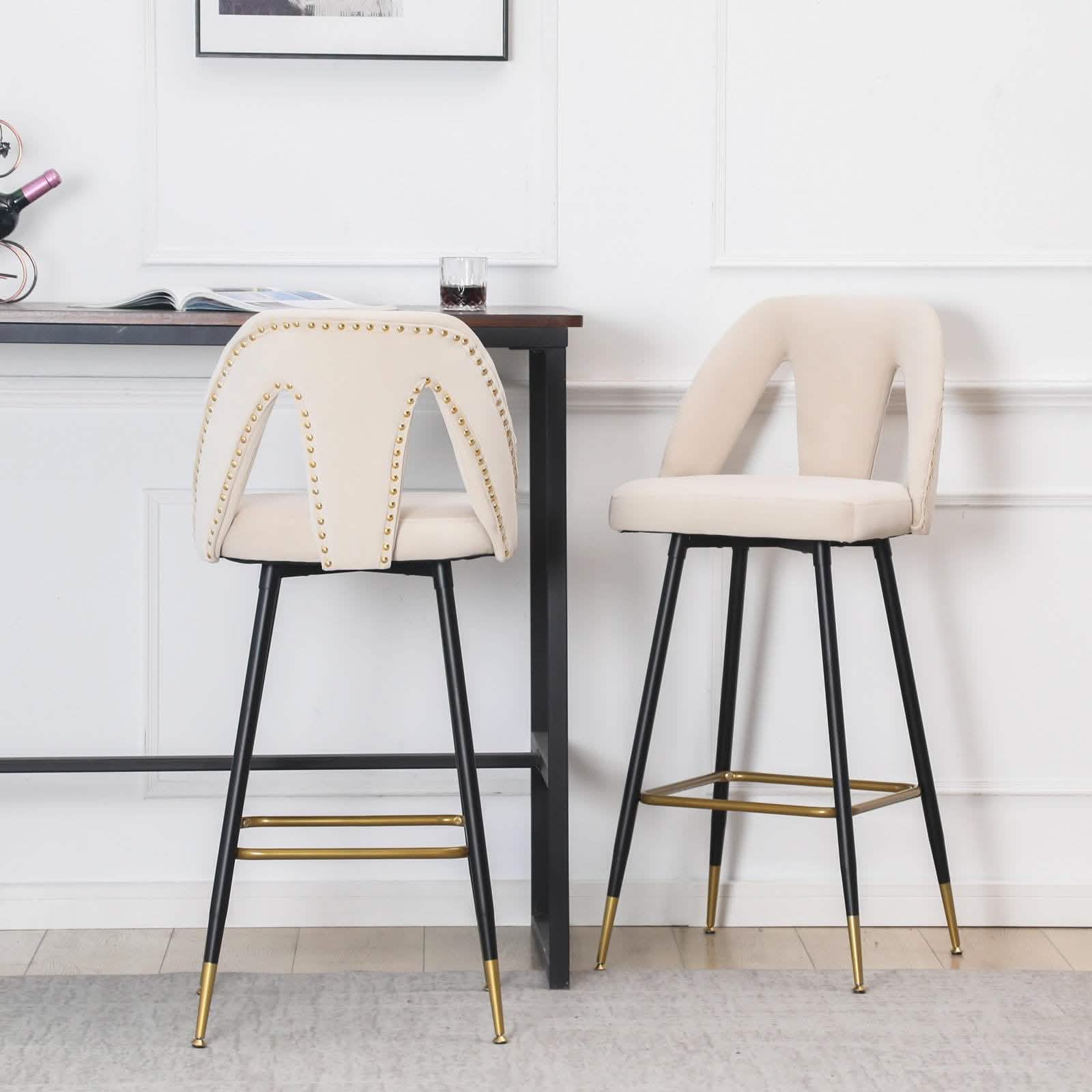 Ensemble 2 pièces : Tabouret de bar contemporain rembourré