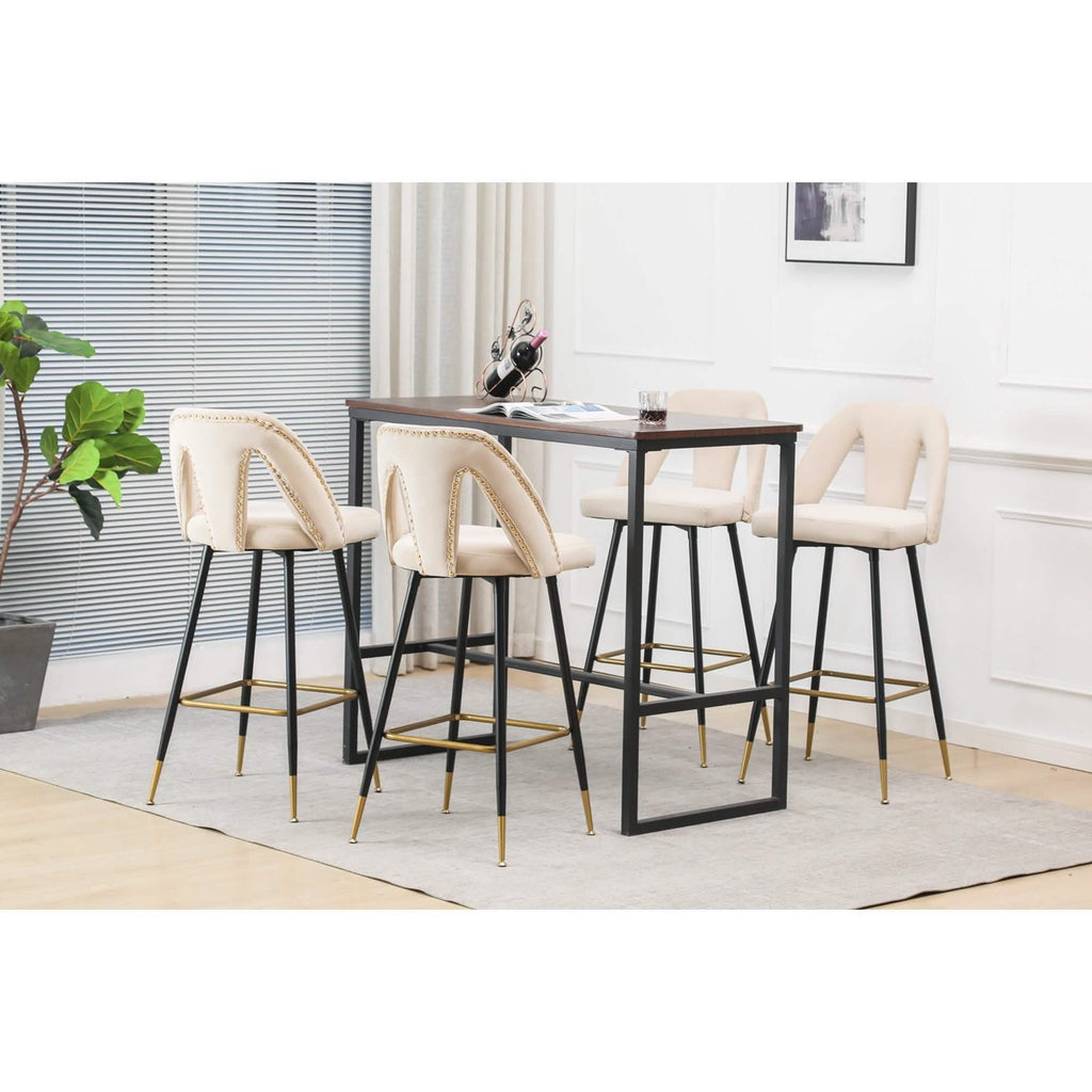 Ensemble 2 pièces : Tabouret de bar contemporain rembourré