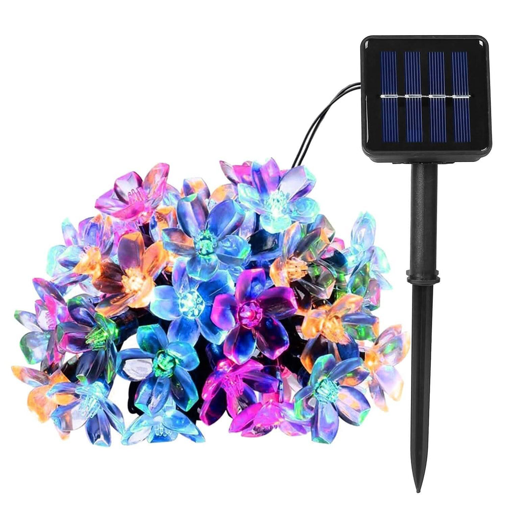 2 pièces : Guirlande lumineuse solaire 50 LED Fleur de Sakura