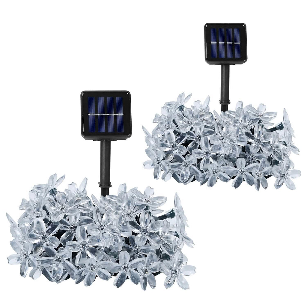 2 pièces : Guirlande lumineuse solaire 50 LED Fleur de Sakura