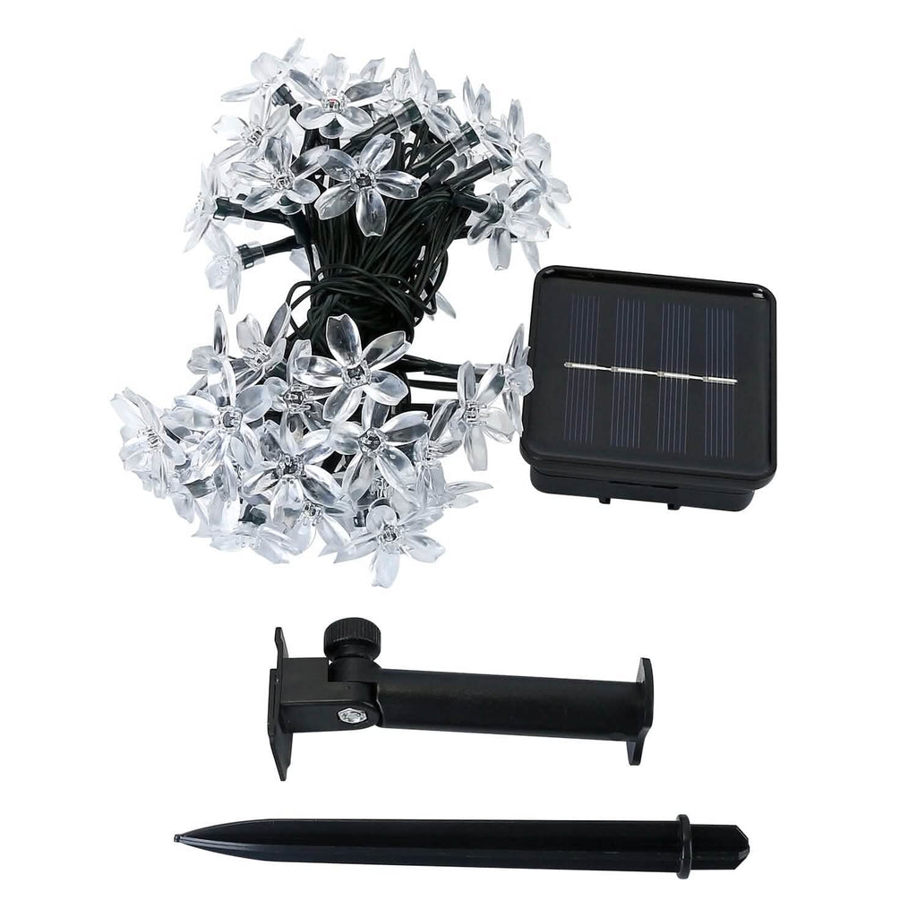 2 pièces : Guirlande lumineuse solaire 50 LED Fleur de Sakura