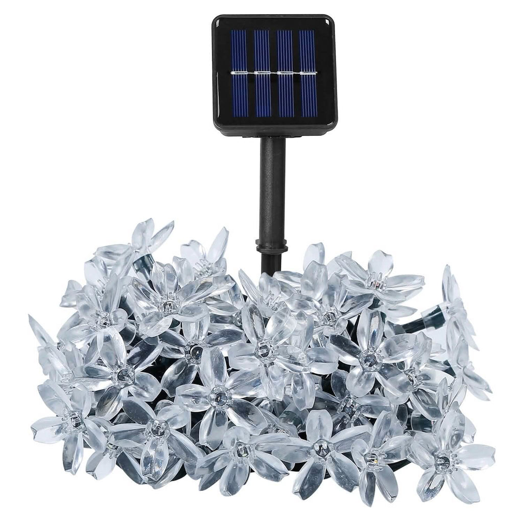 2 pièces : Guirlande lumineuse solaire 50 LED Fleur de Sakura