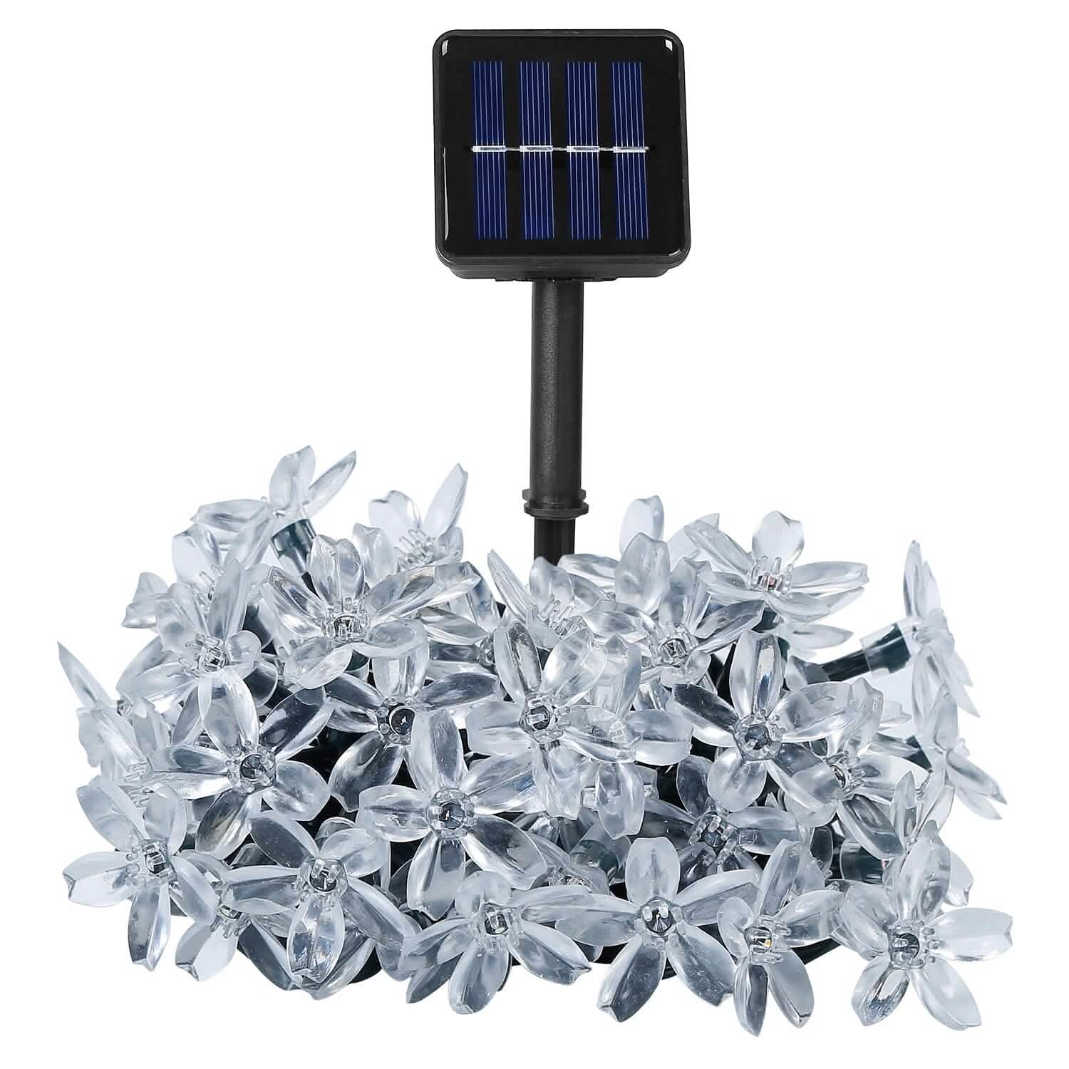 2 pièces : Guirlande lumineuse solaire 50 LED Fleur de Sakura