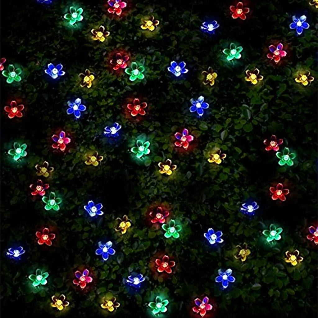 2 pièces : Guirlande lumineuse solaire 50 LED Fleur de Sakura