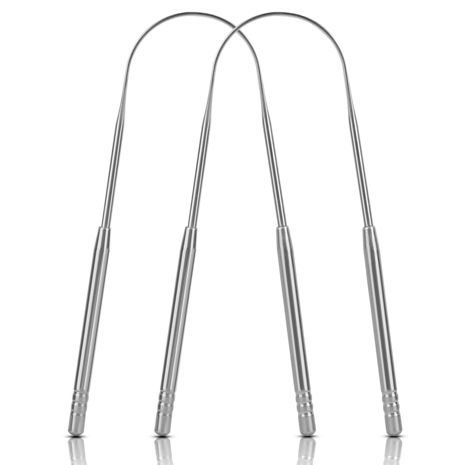 Lot de 2 : Nettoyeurs de langue en acier inoxydable