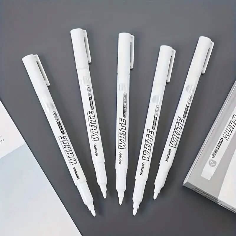 Lot de 2 stylos marqueurs blancs à peinture à l'alcool, gras, imperméables, pour pneus et graffitis