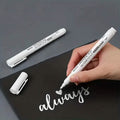 Lot de 2 stylos marqueurs blancs à peinture à l'alcool, gras, imperméables, pour pneus et graffitis